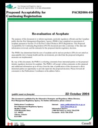 Re-evaluation of acephate